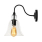 Frendorf | Bell Schlafzimmer Wandlichttragschale Industriell Klar/Grün/Rauchglas 1 Licht Schwarze Wandleuchte mit Gänsehautarm