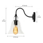 Frendorf | Bell Schlafzimmer Wandlichttragschale Industriell Klar/Grün/Rauchglas 1 Licht Schwarze Wandleuchte mit Gänsehautarm