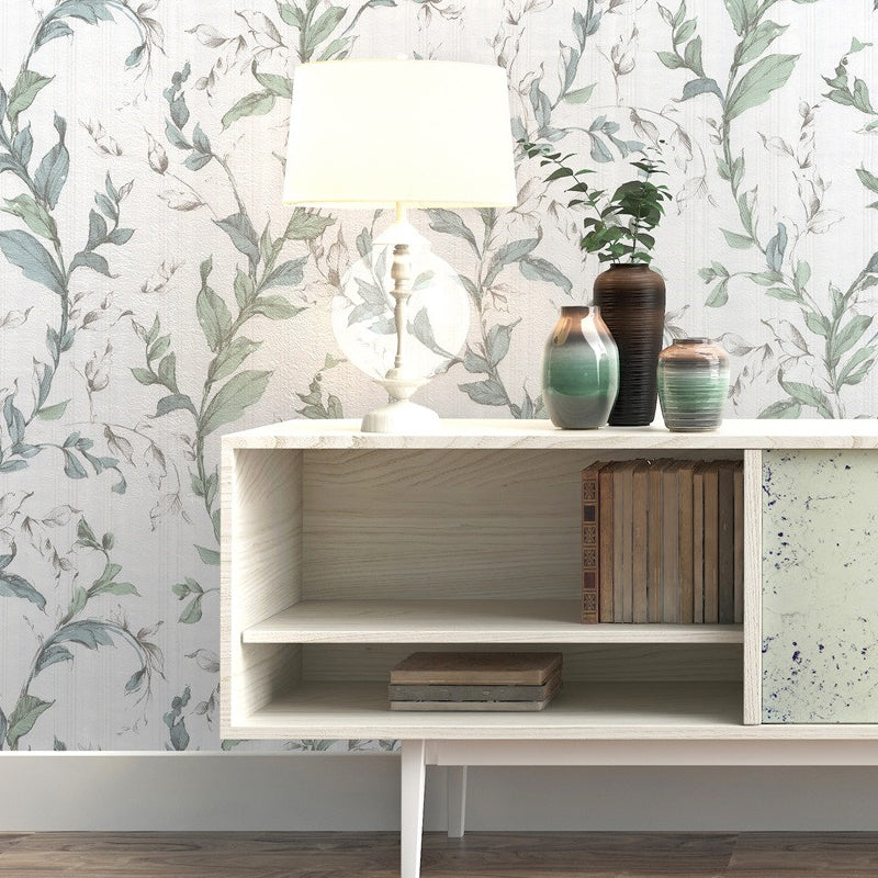 Türkise Reben Tapetenrolle Rustikales PVC Wandverkleidung für das Wohnzimmer, 33' x 20,5"