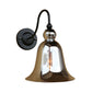 Frendorf | Bell Schlafzimmer Wandlichttragschale Industriell Klar/Grün/Rauchglas 1 Licht Schwarze Wandleuchte mit Gänsehautarm