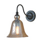 Frendorf | Bell Schlafzimmer Wandlichttragschale Industriell Klar/Grün/Rauchglas 1 Licht Schwarze Wandleuchte mit Gänsehautarm