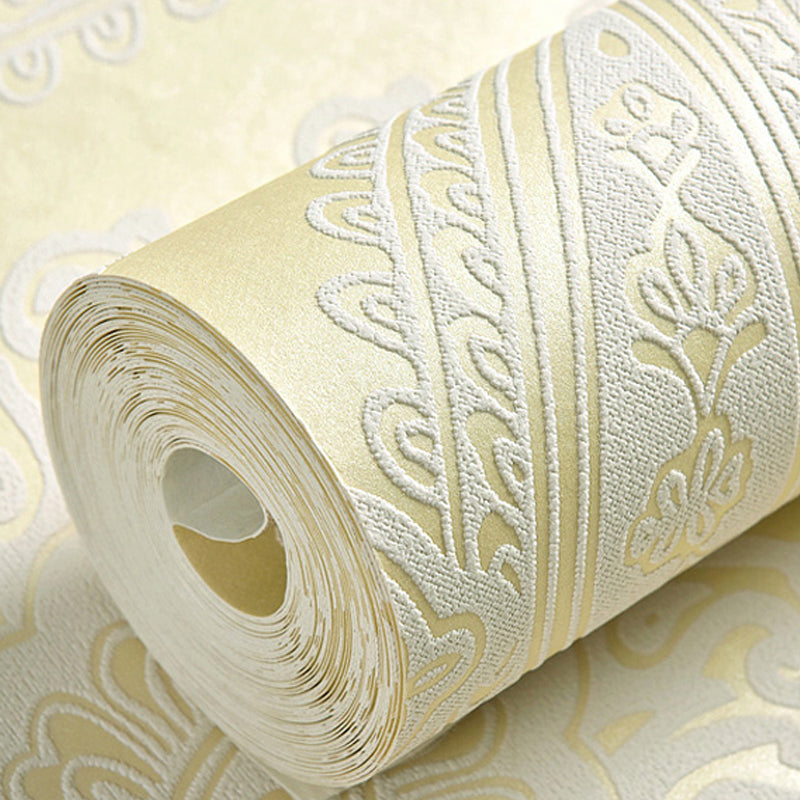 Prägung Fleckenresistente Tapete Retro Jacquard Wandverkleidung für Akzentwand, Unpasteurized