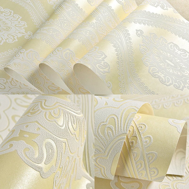 Prägung Fleckenresistente Tapete Retro Jacquard Wandverkleidung für Akzentwand, Unpasteurized