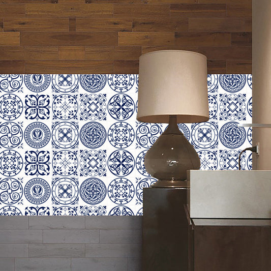 Frendorf | Boho Chic Mandala Wandpaneel für die Küche 2,2 qm Wandverkleidung in Blau, einfach abzuziehen