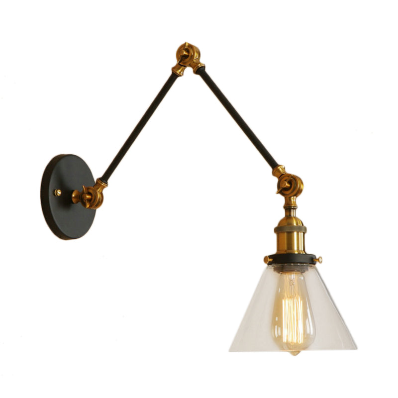 Frendorf | 1 Licht Getaperde Wandlamp Vintage Stijl Satijn Messing/Chroom/Antiek Messing Heldere Glazen Wandlamp voor Woonkamer