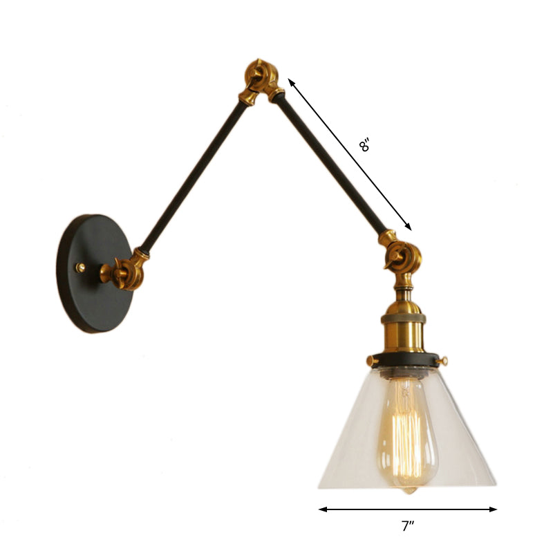 Frendorf | 1 Licht Getaperde Wandlamp Vintage Stijl Satijn Messing/Chroom/Antiek Messing Heldere Glazen Wandlamp voor Woonkamer