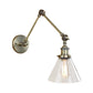 Frendorf | 1 Licht Getaperde Wandlamp Vintage Stijl Satijn Messing/Chroom/Antiek Messing Heldere Glazen Wandlamp voor Woonkamer