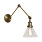 Frendorf | 1 Licht Getaperde Wandlamp Vintage Stijl Satijn Messing/Chroom/Antiek Messing Heldere Glazen Wandlamp voor Woonkamer