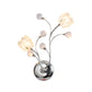 Frendorf | Klare Snij Kristallen Bollen Chroom Wandlamp Draaiende Arm 2 Lampen Moderne Oppervlakte Wand Sconces met Bloemenscherm