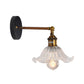 Frendorf | Klar Ribbed Glas Cone/Blumen Wandlampe Industriell 1 Licht Wohnzimmer Beleuchtung Fixture in Messing Für Esszimmer