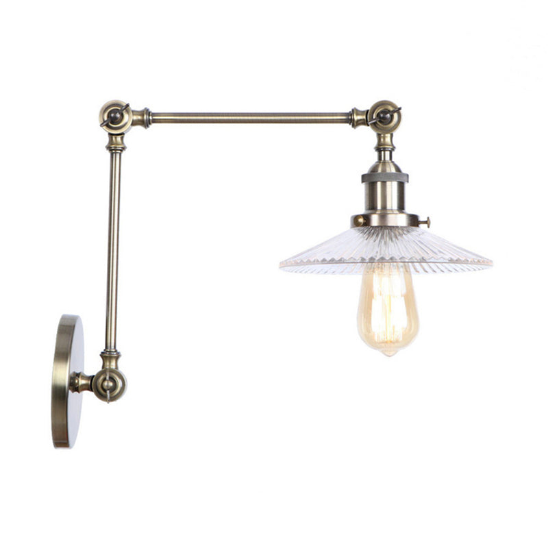 Frendorf | Saucer Wohnzimmer Wandleuchte Rustikaler Stil Prismen Glas 1 Licht Schwarz/Silber/Bronze Wandlampe