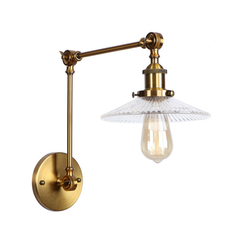Frendorf | Saucer Wohnzimmer Wandleuchte Rustikaler Stil Prismen Glas 1 Licht Schwarz/Silber/Bronze Wandlampe
