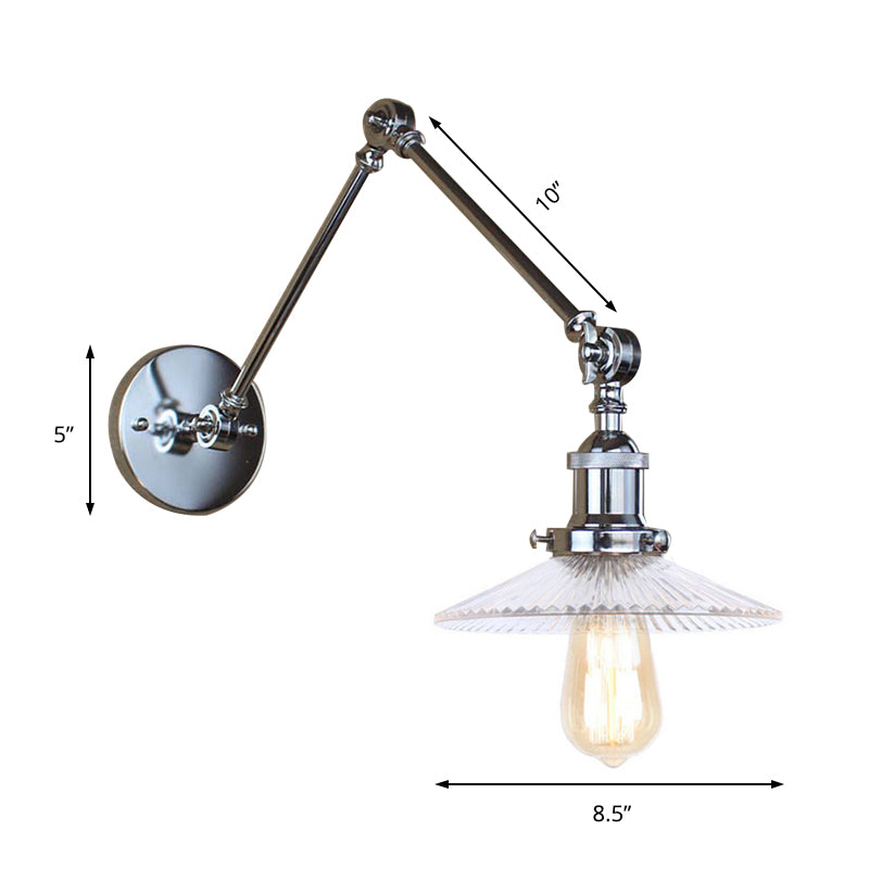 Frendorf | Saucer Wohnzimmer Wandleuchte Rustikaler Stil Prismen Glas 1 Licht Schwarz/Silber/Bronze Wandlampe