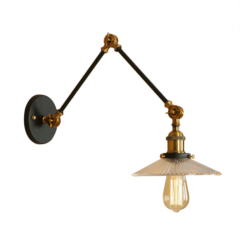 Frendorf | Saucer Wohnzimmer Wandleuchte Rustikaler Stil Prismen Glas 1 Licht Schwarz/Silber/Bronze Wandlampe