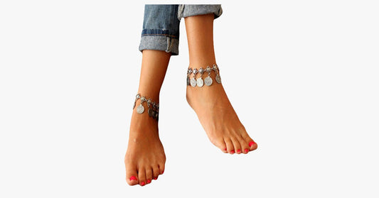 Frendorf | Bohemian Quaste Metallmünzen Fußkette