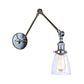 Frendorf | Tapered Bijzet Wandlamp Antiek Helder Glas 1 Licht Zwart/Zilver/Messing Wandlamp met Swingarm