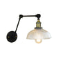 Frendorf | 1 Licht Geribbeld Glazen Wandlamp Licht Industrieel Antiek Messing/Zwart/Roest Koepel Woonkamer Verlichtingsarmatuur met Swingarm