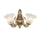 Frendorf | 1/2-Head Floral Wandlamp Vintage Messing Duidelijk Gevlokt Glas Gebogen Arm Wandlamp Verlichting voor Woonkamer
