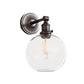 Frendorf | Klares Glas Chrome/Nickel Wandleuchte Globus 1-Licht Industrie Wandlampe Fixture für Wohnzimmer
