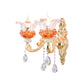 Frendorf | 1/2-Light Blossom Wandmontage Lamp Moderne Stil Klare Kristall Wandverlichting in Goud voor Trap