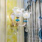 Frendorf | Traditionele Lage Gelaagde Bloem Muur Verlichtingskit 1/2-Kop Duidelijke Kristallen Muurverlichting in Goud-Blauw