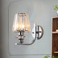 Frendorf | 1 Leuchtmittel Wandhalterung Lampe Moderne Wohnzimmer Wandleuchte mit Kegel/Zylinder Kristallschirm in Chrom