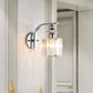 Frendorf | 1 Leuchtmittel Wandhalterung Lampe Moderne Wohnzimmer Wandleuchte mit Kegel/Zylinder Kristallschirm in Chrom