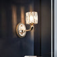 Frendorf | 1/2-Kopf Fasen Schnitt Kristall Wandleuchte Zeitgenössisch Gold Zylinder Wohnzimmer Wandmontage Licht