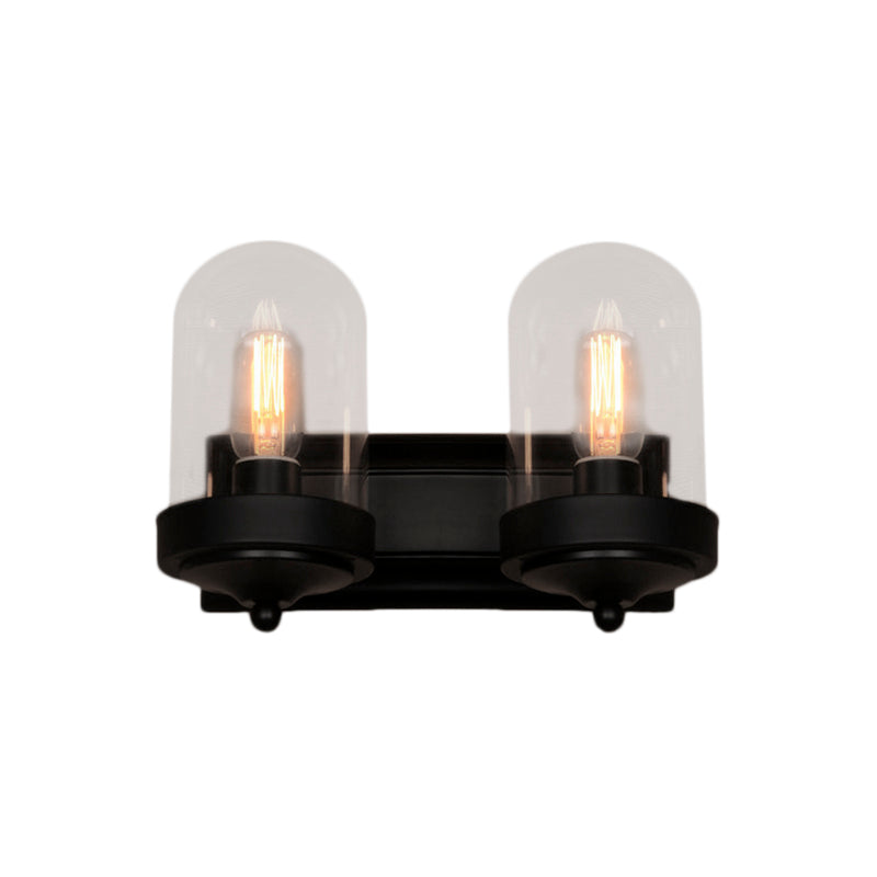 Frendorf | Kapsel Muurgemonteerde Verlichting 1/2 Gloeilamp Industrieel Zwart Helder Glas Verlichting voor Portiek