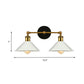 Frendorf | 2 Lichter Konus Wandlampe Vintage Stilvolle Antike Messing Metall Wandmontage Beleuchtung für Wohnzimmer