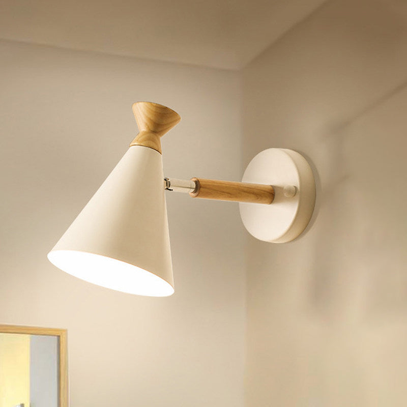Metall Kegel Schirm Wandlampe Nordischer Stil Drehbar 1 Licht Nachttisch Leseleuchte in Blau/Grün/Grau/Weiß