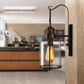 Frendorf | Zylinder klare Glas Wandmontierte Lampe Industrie Einzelne Glühbirne Wohnzimmer Wandleuchte in Schwarz/Weiß/Rost mit Käfig