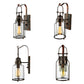 Frendorf | Zylinder klare Glas Wandmontierte Lampe Industrie Einzelne Glühbirne Wohnzimmer Wandleuchte in Schwarz/Weiß/Rost mit Käfig