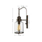 Frendorf | Zylinder klare Glas Wandmontierte Lampe Industrie Einzelne Glühbirne Wohnzimmer Wandleuchte in Schwarz/Weiß/Rost mit Käfig