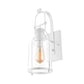 Frendorf | Zylinder klare Glas Wandmontierte Lampe Industrie Einzelne Glühbirne Wohnzimmer Wandleuchte in Schwarz/Weiß/Rost mit Käfig