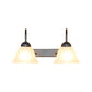 Frendorf | 2 Lichten Bel Shade Sconcepunt Lichtarmatuur Industrieel Zwart Opal Glas Wandlamp voor Slaapkamer