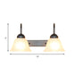 Frendorf | 2 Lichten Bel Shade Sconcepunt Lichtarmatuur Industrieel Zwart Opal Glas Wandlamp voor Slaapkamer