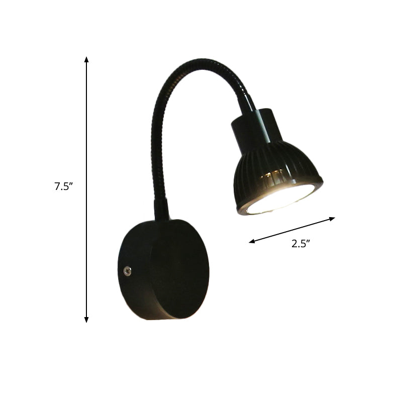 Frendorf | Industrieller Stil Schalenform Wandlampe Metall 1 Licht verstellbarer Arm in Schwarz