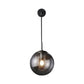 Frendorf | Moderne Sferische Wandlamp 1 Peertje Rookglas Wandlicht in Zwart/Messing voor de Woonkamer, 8"/10"