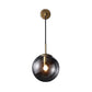Frendorf | Moderne Sferische Wandlamp 1 Peertje Rookglas Wandlicht in Zwart/Messing voor de Woonkamer, 8"/10"