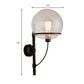 Frendorf | 1 Licht Globus Wandlamp Lichtarmatuur Industrieel Zwart Helderd Glas Wandlamp voor Koffie Shop