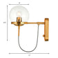 Frendorf | Zwarte/gouden Globe Wandverlichting Moderne Duidelijk/Matglas 1 Licht Woonkamer Wandlamp Fixture