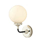 Frendorf | Moderne Globe Shade Wandlamp Fixture 1/2-Bulb Opal Glas Sconcelicht in Antiek Messing/Chroom