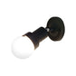 Frendorf | Schwarz/Weiß Mini Wandleuchte Sconce Industriestil Metallisch 1 Licht Schlafzimmer drehbare Wandmontageleuchte mit freiliegender Glühbirne
