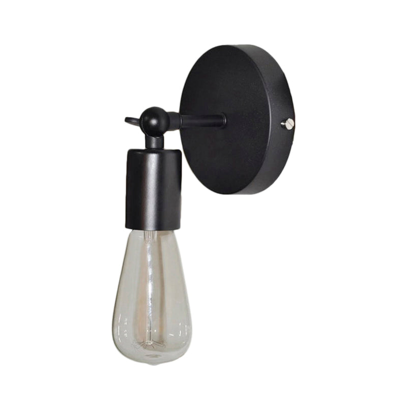 Frendorf | 1 Licht Winkel Sconces Verlichting met Blootgestelde Gloeilamp Industriële Zwart Metalen Wandverlichting voor Woonkamer
