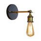Frendorf | Schwarz/Messing-Finish 1 Kopf Wandlampe Industrieller Metall Mini Wandleuchte mit Nackte Glühbirne für Schlafzimmer