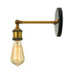 Frendorf | Schwarz/Messing-Finish 1 Kopf Wandlampe Industrieller Metall Mini Wandleuchte mit Nackte Glühbirne für Schlafzimmer
