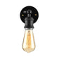 Frendorf | Schwarz/Messing-Finish 1 Kopf Wandlampe Industrieller Metall Mini Wandleuchte mit Nackte Glühbirne für Schlafzimmer