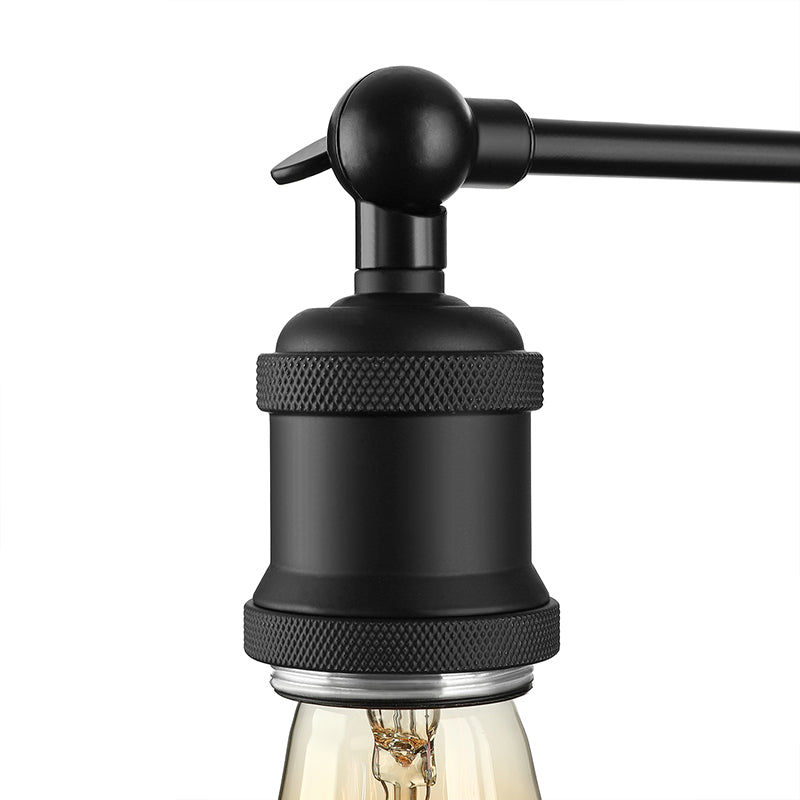 Frendorf | Schwarz/Messing-Finish 1 Kopf Wandlampe Industrieller Metall Mini Wandleuchte mit Nackte Glühbirne für Schlafzimmer