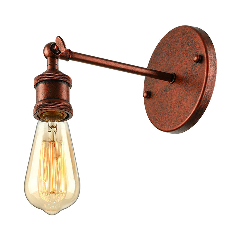 Frendorf | Schwarz/Messing-Finish 1 Kopf Wandlampe Industrieller Metall Mini Wandleuchte mit Nackte Glühbirne für Schlafzimmer